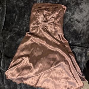 Brown Strapless Sheath Dress for Cocktail